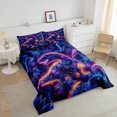 thumbnail image 3 of YST Dinosaur Bedding 3Pcs Colorful Neon Striped Comforter Set Tropical Botanical Floral Bedding Comforter Sets Jungle Magical Animal Down Comforter Full, 3 of 5