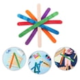 thumbnail image 2 of 100PCS Kids DIY Toys Colored Wood Craft Sticks Popsicle Wood Colorful Craft Stick for DIY Crafts Creative Designs(50pcs Natural Color and 50pcs Colorful Sticks), 2 of 8