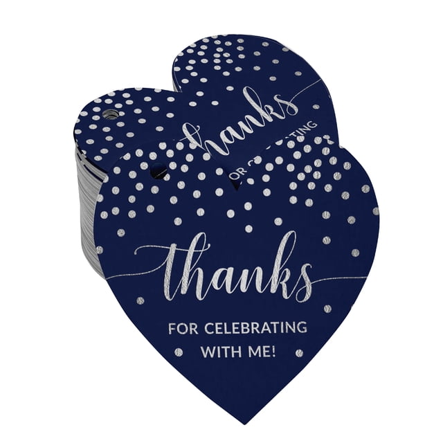 Inkdotpot Real Silver Foil Thanks For Celebrating With Me Birthday Tags Favor Hang Paper Tags 50 Pieces