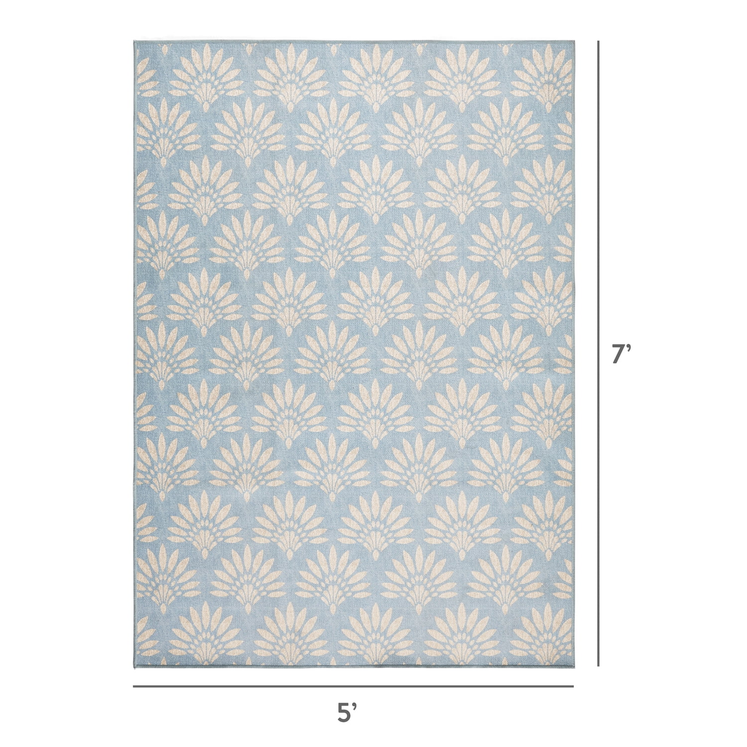 Tapis extérieur Palmier éventail bleu 213 cm x 305 cm Better Homes & Gardens