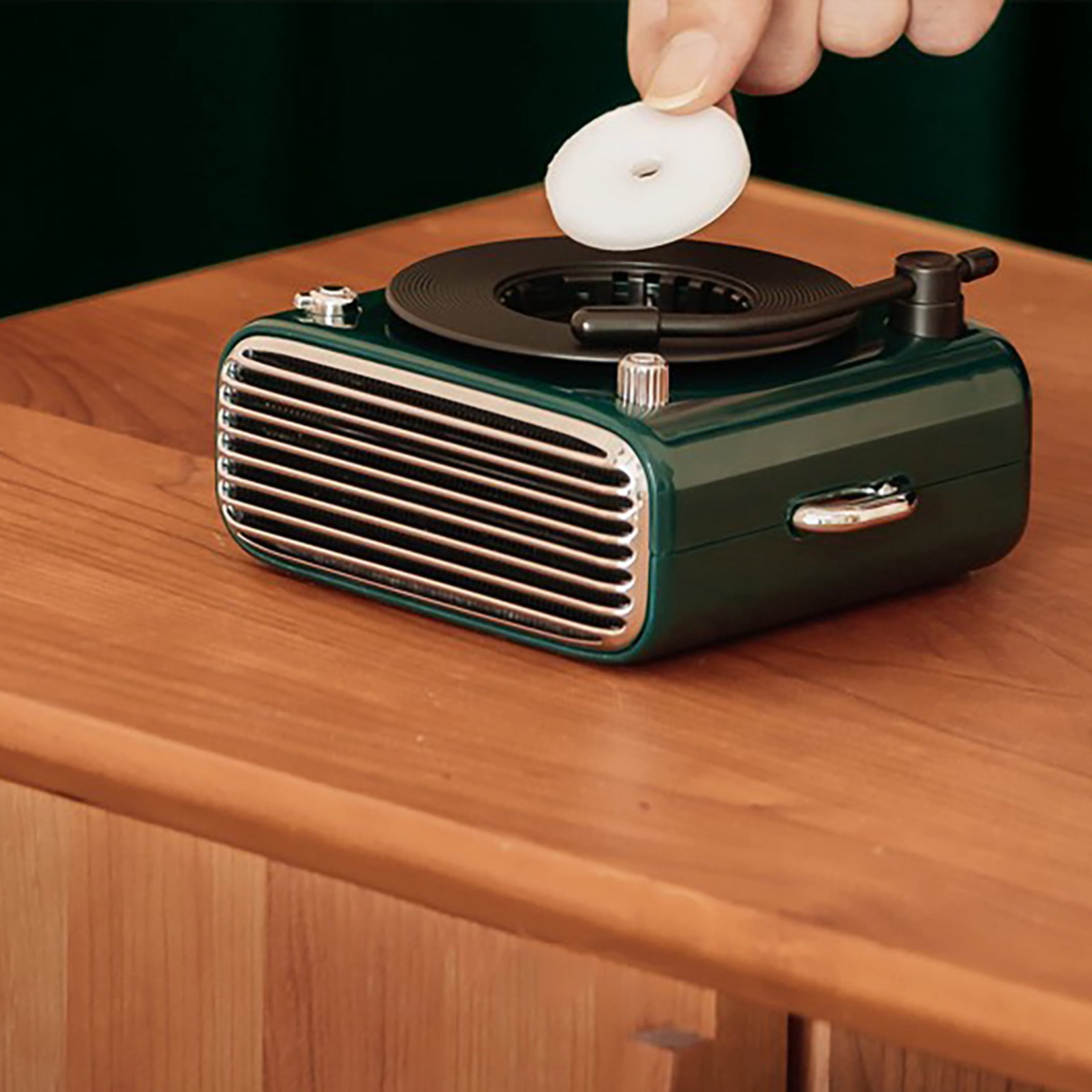 Chmadoxn Bluetooth Speaker,Bluetooth Audio Vinyl Wireless Bluetooth Speaker, Home Aromatherapy, Portable Small Stereo, Mini Outdoor Sports Wireless Bluetooth Speaker Green Bluetooth audio