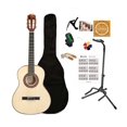 thumbnail image 1 of 36" 3/4 Size Classical Guitar for Kids & Beginners – Natural Acoustic Guitar, Nylon Strings, Starter Kit with Bag, Picks, Chord Chart, Stand, Tuner, Capo, String set, Strap, 1 of 7