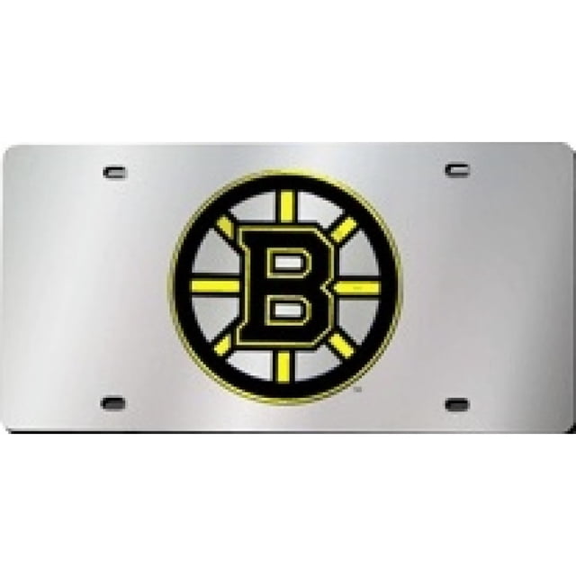 Plaque d'Immatriculation Laser Argentée des Boston Bruins