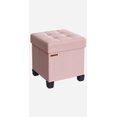 thumbnail image 1 of SONGMICS Storage Ottoman, Bedroom Bench with Storage, Foot Stool, 15 x 15 x 15.7 Inches, Jelly Pink, 1 of 6