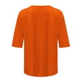 thumbnail image 4 of CFLVAEK T-Shirts à Manches 1/2 pour Femmes Été Décontracté Chemise Unie Coupe Ample Basique Col Ras du Cou, 4 of 5