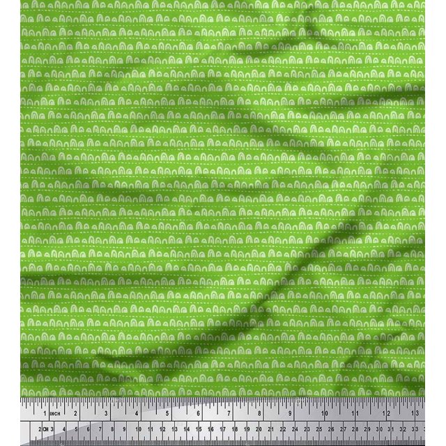 Soimoi polyester Crepe Fabric Artistic Waves Abstract Print Fabric by the Yard 52 Inch Wide