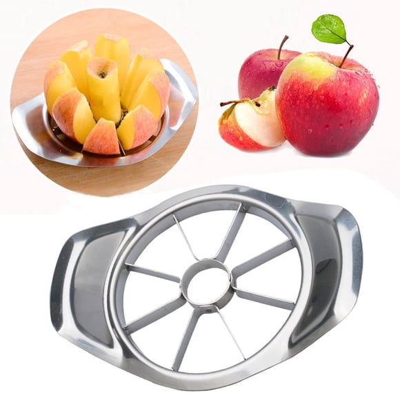 Fasiaou Apple Slicer and Corer 8 Slices, Stainless Steel Sharp Cutter and Divider Heavy Duty for Apple Pear Potato (Silver)