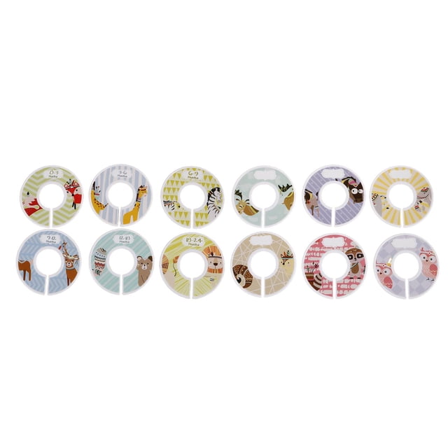 Support de Garde-Robe pour Vêtements de Bébé Séparateurs de Tailles Cintres Séparateur Rond 12 Pcs Vierge