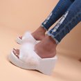 thumbnail image 4 of SMihono Sandales de Plage Sandales Femmes Été Décontracté Pantoufles à Talon Compensé en Peluche Chaussures à Talons Hauts Sandales Plateforme de Plage Pantoufle en Liquidation, 4 of 6