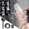 thumbnail image 1 of PRETXORVE 6 High-pressure Handheld Shower Head High Stream Rate Portable Shower Head with-meter Hose and Non Punching Bracket, 1 of 9