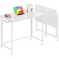 thumbnail image 2 of Mobile Small Rolling Computer Desk  Folding Laptop Cart Table with Wheels  Portable Office Desk for Small Space Couch Bed - Rustic  and, 2 of 6