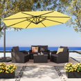 thumbnail image 1 of CorLiving 11.5ft Deluxe Tilting and Rotating Offset Patio Umbrella with Aluminum Frame and Durable Canopy, Yellow, 1 of 11