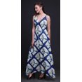 thumbnail image 3 of Bimba Robe Longue à Imprimé Floral pour Femmes Shibori à Bretelles Spaghetti, Col en V, Maxi, Tenue de Plage - X-Grand, 3 of 6