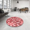 thumbnail image 4 of Ahgly Tapis d'Intérieur Lavable en Machine Carré Transitionnel Rose Corail Clair, 7 Pieds Carré, 4 of 7