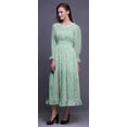 thumbnail image 3 of Bimba Floral Ladies Printed Boho Gypsy Summer Smocked Maxi Long BeachDress-Large, 3 of 5