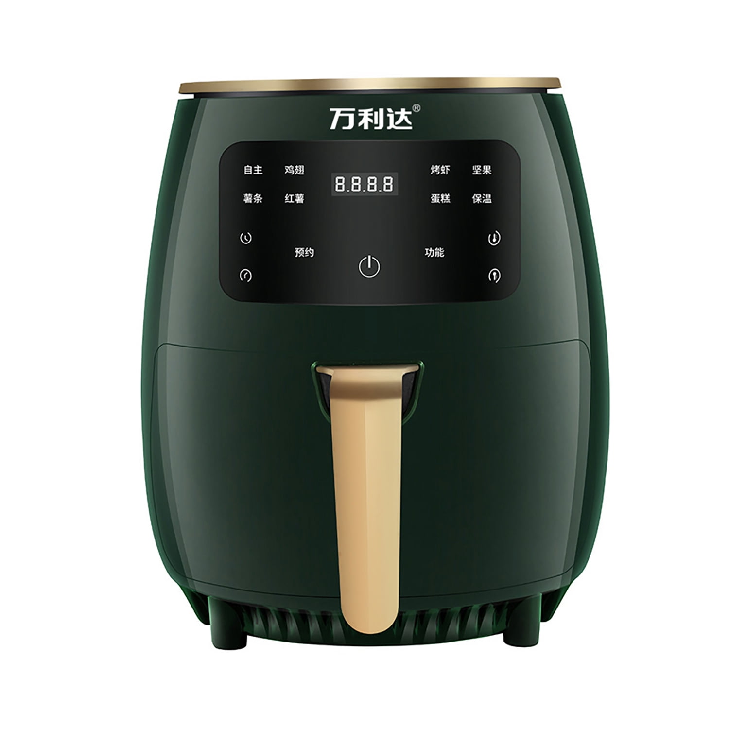 Graflsoa 4.75Qt Electric Air Fryer Oven with 1200W Power, 4.5L Capacity, Non-Stick Basket, Auto Shut-Off, 60-Min Timer, US Plug, 110V, Gem Green