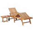 thumbnail image 2 of vidaXL Sun Lounger with Table and Cushion Solid Teak Wood, 2 of 5