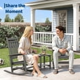 thumbnail image 2 of HDPE Outdoor Rocking Chair for Adults - All-Weather Resistant High Back Porch Rocker for Patio & Front Porch - Gray, 2 of 8
