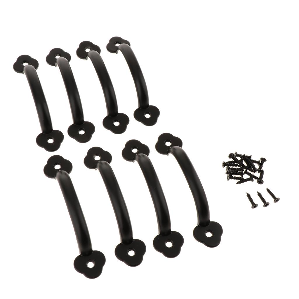 Metal Cabinet Knobs Metal Cupboard Door Handles Drawer Pulls 8Pcs Hardware , Black