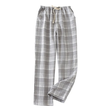 XZNGL Mens Sleep Pants Men Casual Lattice Crepe Spread Sleep Thin Comfortable Trousers Home Pants Design Men Pants Pajama Pants Men Black Pants Men Sleep Pants for Men