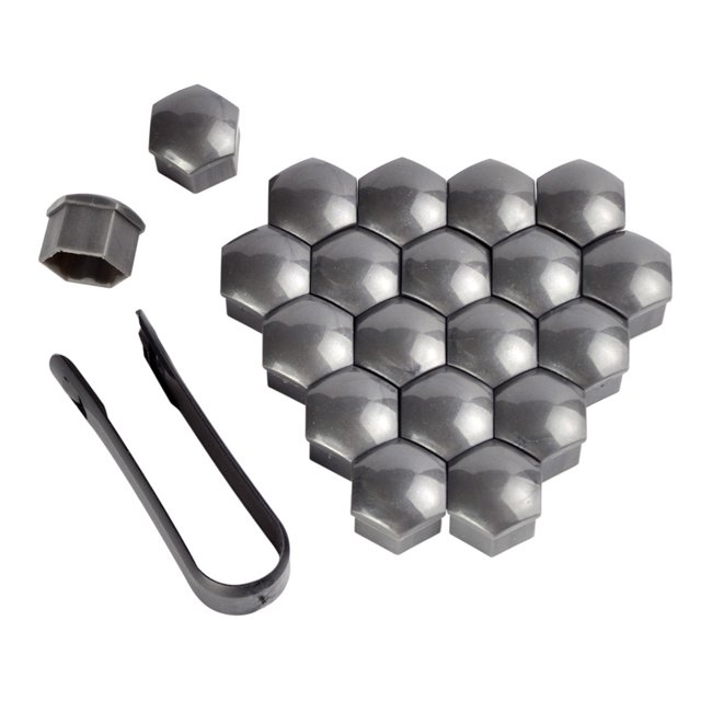Ruiboury 20 Pieces Car Wheel Nut Caps Auto Hub Screw Cover Dust-proof Automobile Gray 21mm 5Set