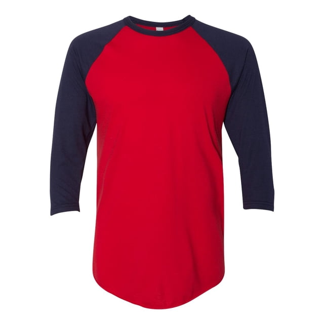 5050 Raglan T-Shirt à Manches Trois-Quarts, XS, RedNavy