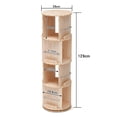 thumbnail image 2 of TOYTEXX 4-Tier Rotating Bookshelf, 360° Solid Wood Stackable Organizer for Home & Office - Beige, Age 3+, 2 of 4