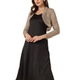 thumbnail image 4 of INSPIRE CHIC Boléro Court Ouvert en Dentelle Florale Transparente pour Femme P Camel, 4 of 6