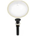 thumbnail image 1 of 18.25-in. W CSA Oval Bathroom Undermount Sink Set In White - Black Hardware - Overflow Drain Incl. AI-24877, 1 of 1