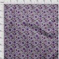 thumbnail image 4 of oneOone Popeline de Coton Violette Tissu Floral Rétro Matière de Robe Tissu Imprimé Tissu au Mètre 56 Pouces de Large, 4 of 5