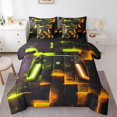 thumbnail image 1 of YST Gamer Gaming Bedding Set, 7-Piece, Geometric Neon Checkered, Twin Size, 1 of 4