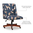 thumbnail image 2 of Linon Draper Chaise de Bureau Réglable Rembourrée en Bois pour Chien, Bleu, 2 of 17