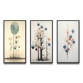 thumbnail image 2 of Designart "Vintage Illustration Geometric Tree of Wisdom II" Modern Geometric Framed Wall Art Set Of 3 - Blue Abstract Frame Gallery Set For Office Decor, 2 of 6