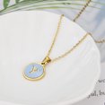 thumbnail image 1 of 26 English Letters (A-Z) Necklace For Women Titanium Steel Stainless Steel Pendant Necklace Pearl Shell Oil Drop Necklace As Gift For Wife , Daughter, Friend, 1 of 9