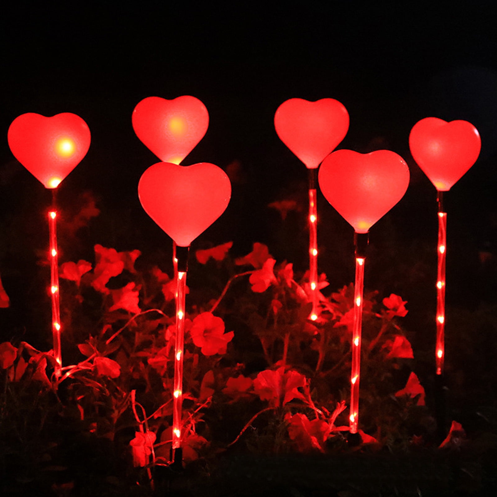 ZZkhGO Valentine's Day Solar Lights, 6-in-1 LED String Lights for Garden, Classic Holiday Outdoor Decorations for Patio Yard Fence