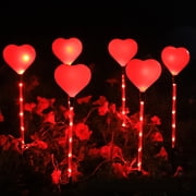 Suncoda Holiday Solar Lights, LED Valentine's Day Solar Lights Valentine's Day Classic Love Shape Elementals Holiday Outdoor Garden Yard Decoration One Tow Six