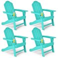 thumbnail image 1 of Costway Lot de 4 Chaises Adirondack de Patio Résistantes aux Intempéries pour Jardin et Terrasse avec Porte-Gobelet Turquoise, 1 of 7