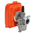 thumbnail image 2 of Motorized Bicycle Carburetor, Rustproof Efficient 19mm Metal Alloy Heavy Duty Carb With Air Cleaner Box  For 2 Stroke Motorized Bike 48cc To 80cc, 2 of 8