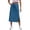 Blue, variant on Huaizzzy Women's High Waist Solid Color Casual Drawstring Side Slit Skater Skirt with Pockets Stretchy Comfortable A Line Mini Skirt Pencil Skirts for Women Knee Length Crib Skirt Girl Skirts for