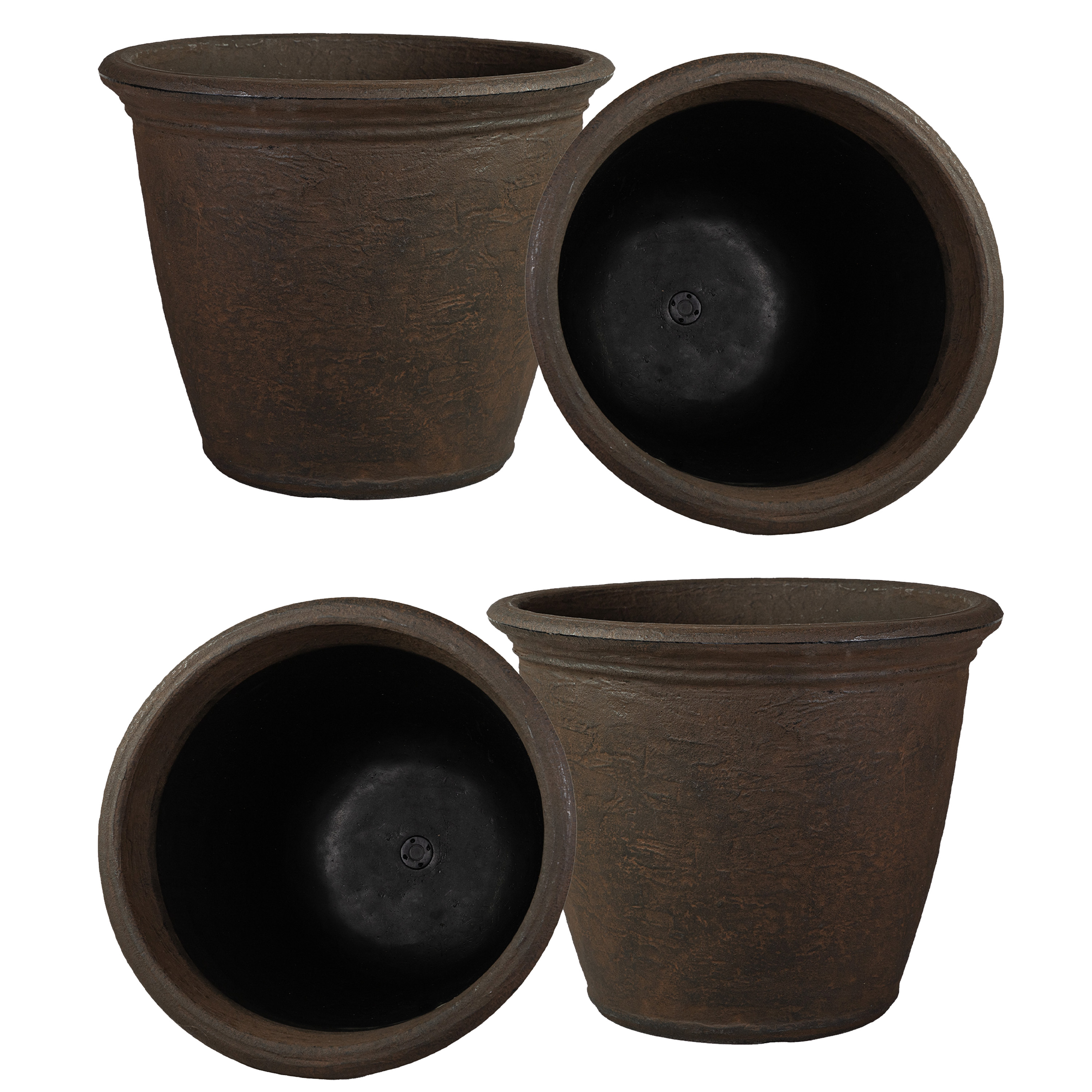 Sunnydaze Weather-Resistant Double-Walled Anjelica Outdoor Flower Pot Planter - 20" - Sable Finish