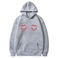 thumbnail image 1 of Birdeem Mode Saint-Valentin Couple Imprimé à Capuche Mode Polaire Poche Chandail Manteau, 1 of 1
