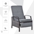 thumbnail image 4 of Outsunny Rattan Adjustable Recliner Chair with Hand-Woven All-Weather Wicker for Patio, Outdoor, Garden, Poolside, Grey, 4 of 10