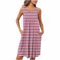 thumbnail image 2 of Pyjama pour Femmes Zeophrasy Femmes Imprimé avec Poches Chemises de Nuit Sans Manches Vêtements de Nuit devant Plissé Nuisette Col Rond Robe de Nuit Clearacne Moins de 5, 2 of 7