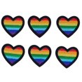 thumbnail image 1 of Iron On Patches, Multipurpose Rainbow Heart Patches Mini Portable DIY  For Sewing For Clothing Repair Black Border, 1 of 8