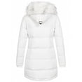 thumbnail image 1 of Innerwin Thickened Jacket Long Sleeve Ladies Coat Outdoor Solid Color Slim Fit Outwear White M, 1 of 2