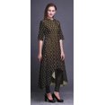 thumbnail image 3 of Bimba Robe Asymétrique Anarkali Kurti Imprimée Ethnique Indienne à Blocs Floraux Brune pour Femmes - Moyen, 3 of 5
