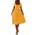 thumbnail image 1 of Ketyyh-chn99 Robes Femmes Jupes pour Femmes Vêtements Combinaisons Manches à Volants Shorts Robe Mini Jaune,P, 1 of 5
