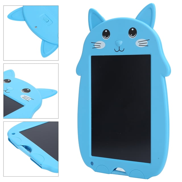 Drawing Pad, Digital Drawing Board Cartoon Cat with Anti-Erasing Lock for Office for School for Home Blue,