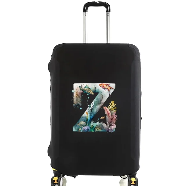 Housses de Valise Housse Protectrice Bagage de Voyage Anti-Rayures Housse Anti-Poussière Réutilisable Housse Lavable Motif Imprimé Lettres Poisson 8 Lettres Poisson Z m