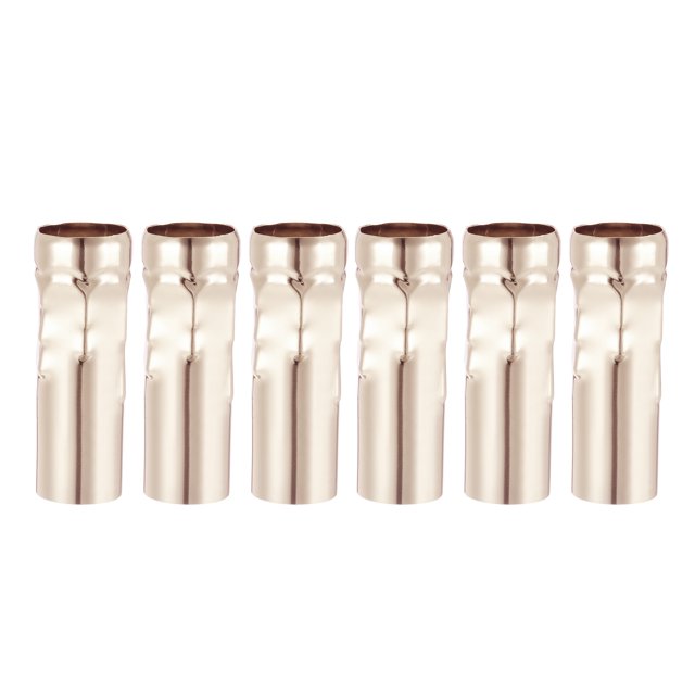 Unique Bargains Candle Shape Covers Sleeves Iron Candelabra Base Pale Gold 6 Count